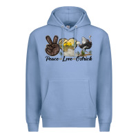 Colony Blue peace love ostrich Premium Hoodie - LillyAllenDesigns
