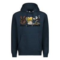 Navy peace love ostrich Premium Hoodie - LillyAllenDesigns