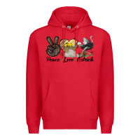 Red peace love ostrich Premium Hoodie - LillyAllenDesigns