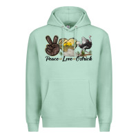 Seafoam peace love ostrich Premium Hoodie - LillyAllenDesigns