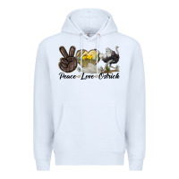 White peace love ostrich Premium Hoodie - LillyAllenDesigns