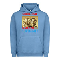 Pigment Pebble Blue socialism Urban Hoodie - DesigneFamous