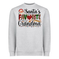 Heather Grey santa's favorite grandma Heavyweight Sweatshirt - AdoDesignShop