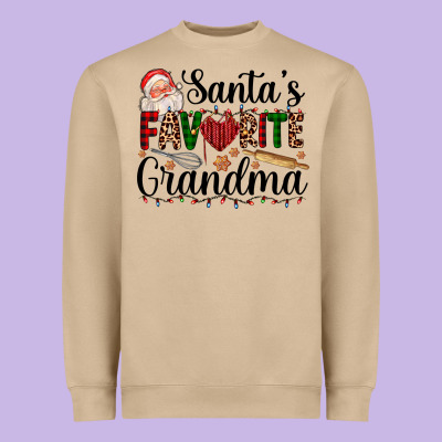 Santa's Favorite Grandma Heavyweight Sweatshirt Designed By Adodesignshop