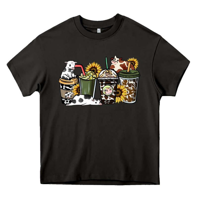 Cowhide Coffee Cups Heavy Core Tee by HowdyJamesFarm | Teevron