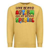 Antique Gold look beyond autism and see someone special Premium Sweatshirt - JahusDesignShop