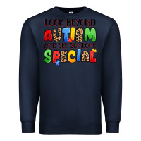 Navy look beyond autism and see someone special Premium Sweatshirt - JahusDesignShop