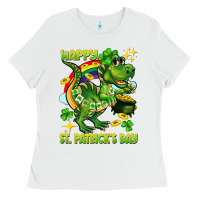 Happy St. Patrick's Day T-rex Ladies Tee | Teevron