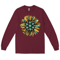 Burgundy Gemstone Sunflower Long Sleeve Tee - RanaPortraitStore