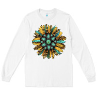 White Gemstone Sunflower Long Sleeve Tee - RanaPortraitStore