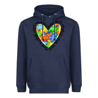 Navy autism heart Heavyweight Hoodie - JahusDesignShop