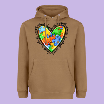 Autism Heart Heavyweight Hoodie Designed By Jahusdesignshop