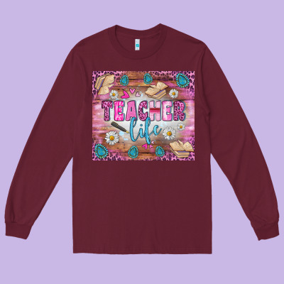 Teacher Life Tumbler Long Sleeve Tee Designed By Bundleandbundleshop