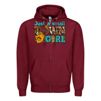 Burgundy just a small town girl with sunflowers and money Zipper Hoodie - AdoDesignShop