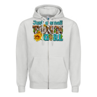Dove Grey just a small town girl with sunflowers and money Zipper Hoodie - AdoDesignShop