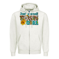 Oatmeal Heather just a small town girl with sunflowers and money Zipper Hoodie - AdoDesignShop