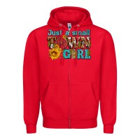 Red just a small town girl with sunflowers and money Zipper Hoodie - AdoDesignShop
