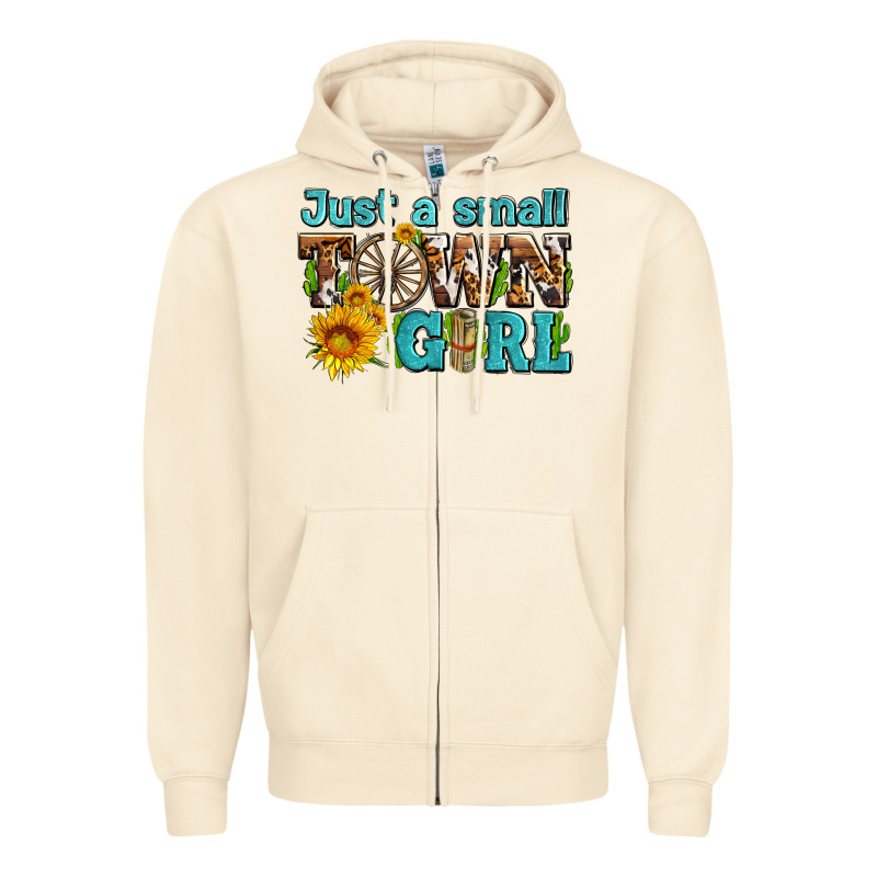 Just A Small Town Girl With Sunflowers And Money Zipper Hoodie by AdoDesignShop | Teevron
