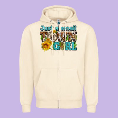 Just A Small Town Girl With Sunflowers And Money Zipper Hoodie Designed By Adodesignshop