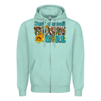 Seafoam just a small town girl with sunflowers and money Zipper Hoodie - AdoDesignShop