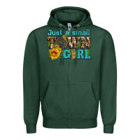 Sports Green just a small town girl with sunflowers and money Zipper Hoodie - AdoDesignShop