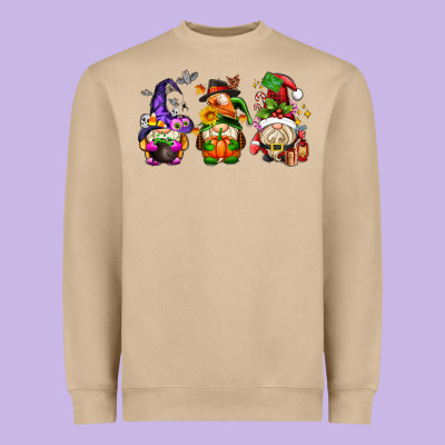 Hallothanksmas Gnome Heavyweight Sweatshirt Designed By Adodesignshop