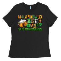 Black fueled by beer and shenanigans Ladies Tee - CowGirlArtShop