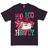 Plum ho ho howdy santa pink christmas Premium Tee - CowGirlArtShop