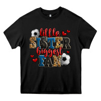 Black little sister biggest fan soccer Heavy Core Tee - Jasminsmagicworld
