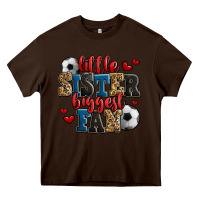 Chocolate Brown little sister biggest fan soccer Heavy Core Tee - Jasminsmagicworld