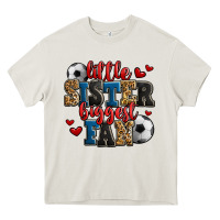 Cream little sister biggest fan soccer Heavy Core Tee - Jasminsmagicworld