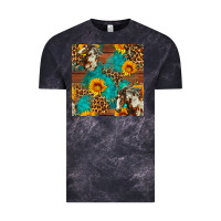 Cloud Black western horse and sunflower seamless pattern Vintage Tee - FaDigitalArtStudio