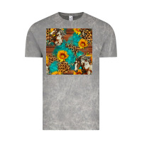 Cloud Rock western horse and sunflower seamless pattern Vintage Tee - FaDigitalArtStudio