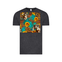 Vintage Black western horse and sunflower seamless pattern Vintage Tee - FaDigitalArtStudio
