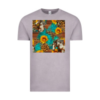 Vintage Zinc western horse and sunflower seamless pattern Vintage Tee - FaDigitalArtStudio