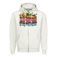 Oatmeal Heather jesus is my valentine Zipper Hoodie - AdoDesignShop