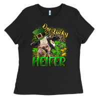 Black One lucky Heifer Ladies Tee - CowGirlArtShop