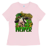 Bubblegum Pink One lucky Heifer Ladies Tee - CowGirlArtShop