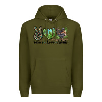 Army Green Peace Love Sloths Premium Hoodie - LillyAllenDesigns