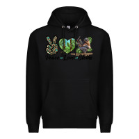 Black Peace Love Sloths Premium Hoodie - LillyAllenDesigns