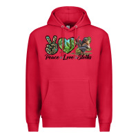 Cardinal Peace Love Sloths Premium Hoodie - LillyAllenDesigns