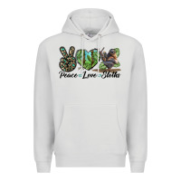 Dove Grey Peace Love Sloths Premium Hoodie - LillyAllenDesigns