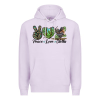 Lilac Peace Love Sloths Premium Hoodie - LillyAllenDesigns