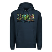 Navy Peace Love Sloths Premium Hoodie - LillyAllenDesigns