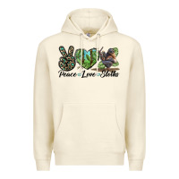 Sandshell Peace Love Sloths Premium Hoodie - LillyAllenDesigns