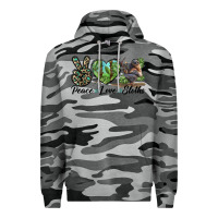 Slate Camo Peace Love Sloths Premium Hoodie - LillyAllenDesigns