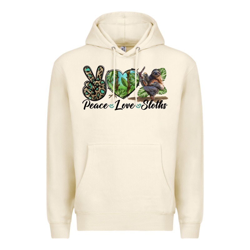 Peace Love Sloths Premium Hoodie by LillyAllenDesigns | Teevron