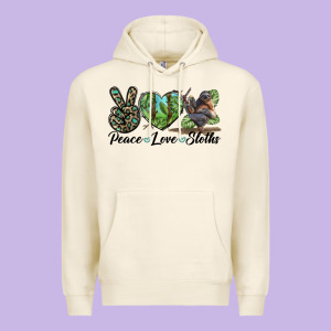 Peace Love Sloths Premium Hoodie Designed By Lillyallendesigns