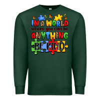 Sports Green in a world where you can be anything be kind Premium Sweatshirt - JahusDesignShop