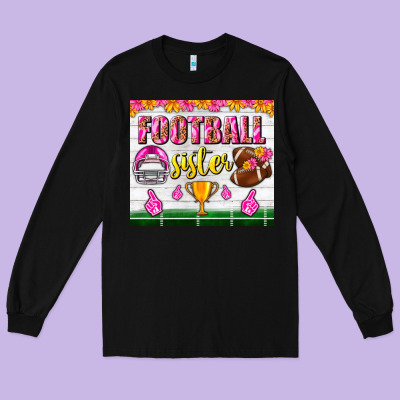 Football Sister Tumbler Long Sleeve Tee Designed By Bundleandbundleshop